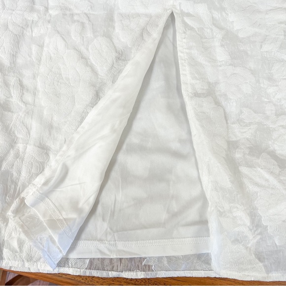 Lulus From this Day White Floral Jacquard Strapless Midi Dress Size Small - Picture 9 of 13